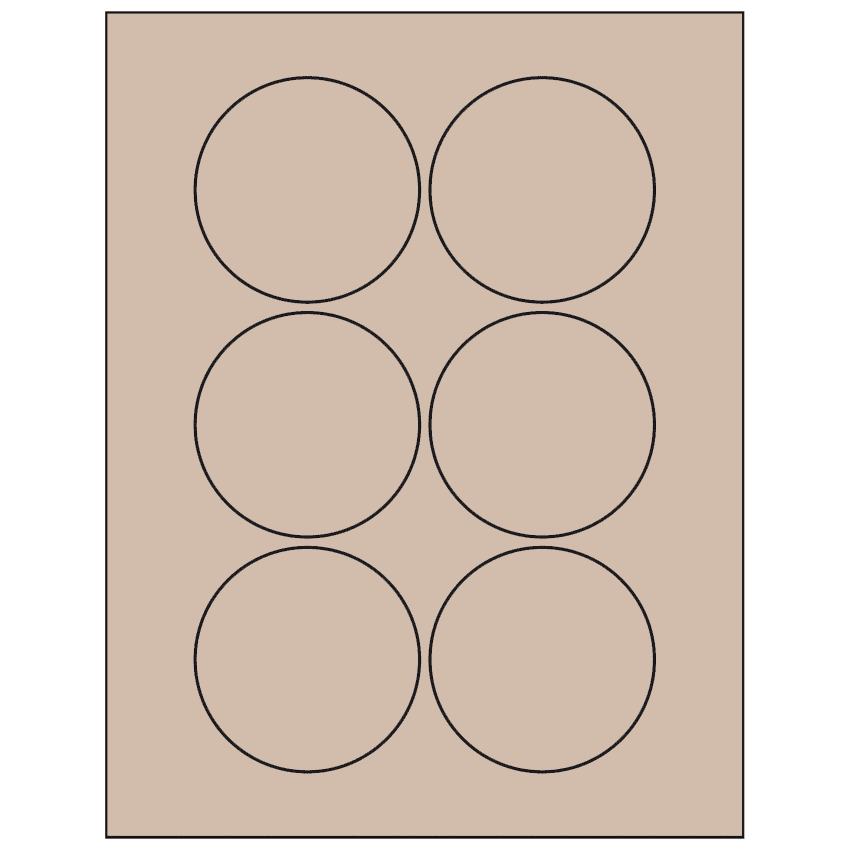 3" Pastel Tan Circular Sheet Labels