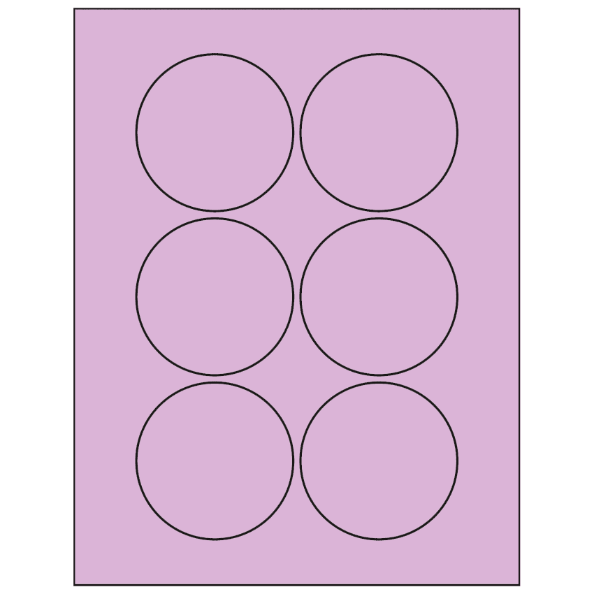 3" Pastel Purple Circular Sheet Labels