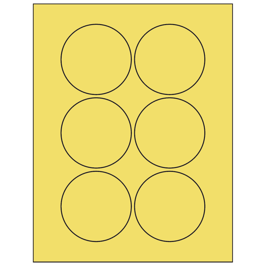 3" Pastel Yellow Circular Sheet Labels