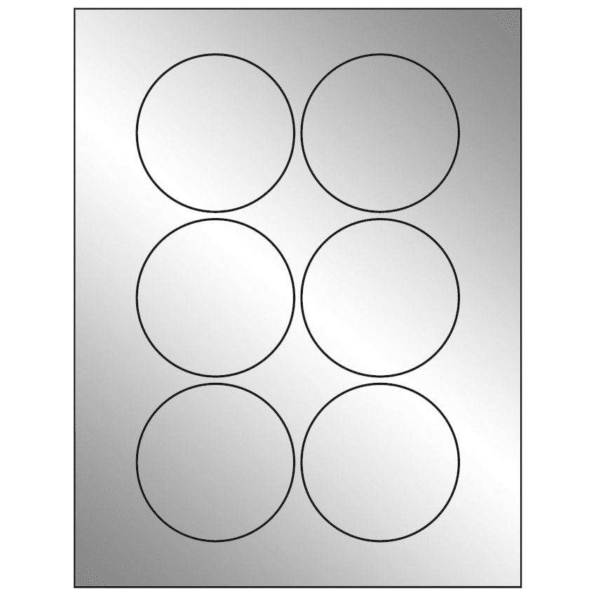 3" Silver Foil Circular Sheet Labels