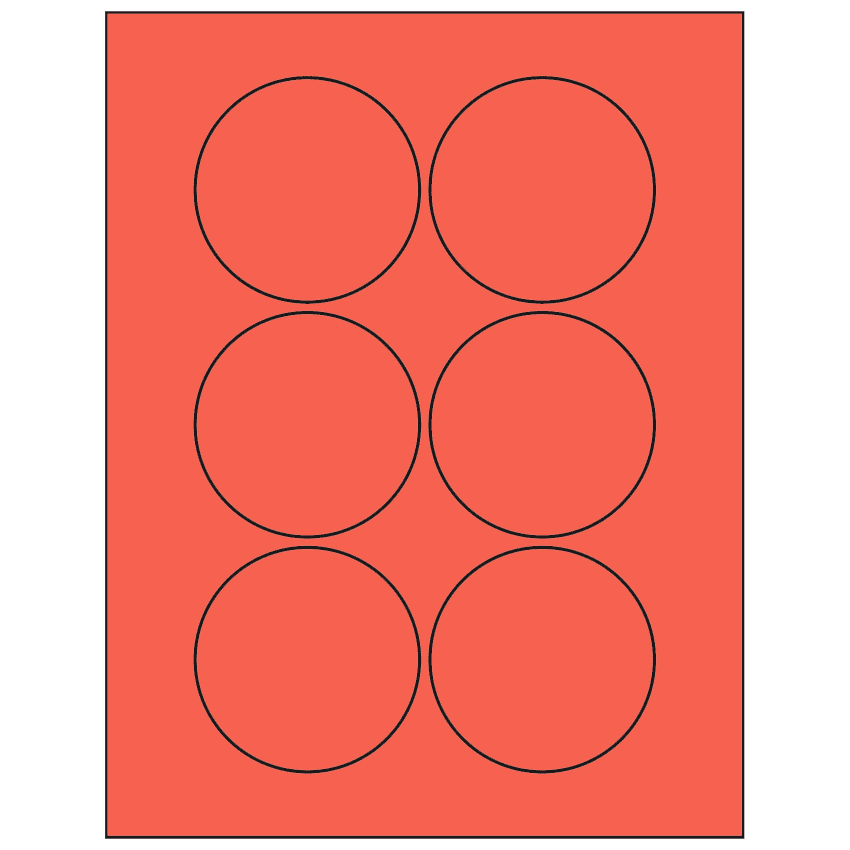 3" Red Circular Sheet Labels