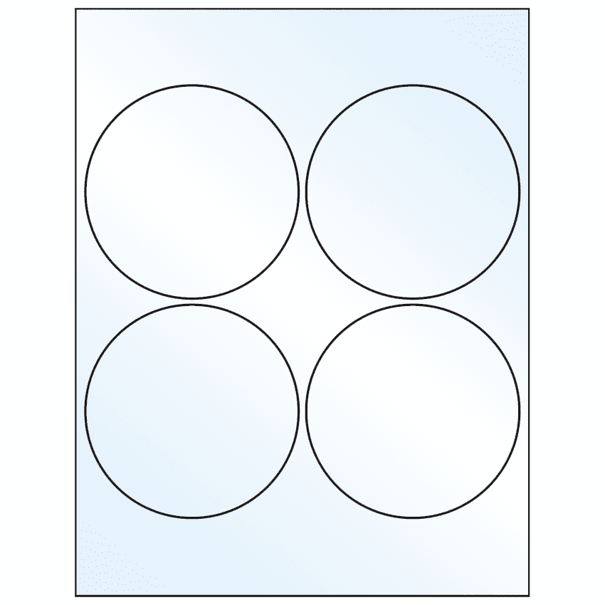 4" Crystal Clear Circular Sheet Labels