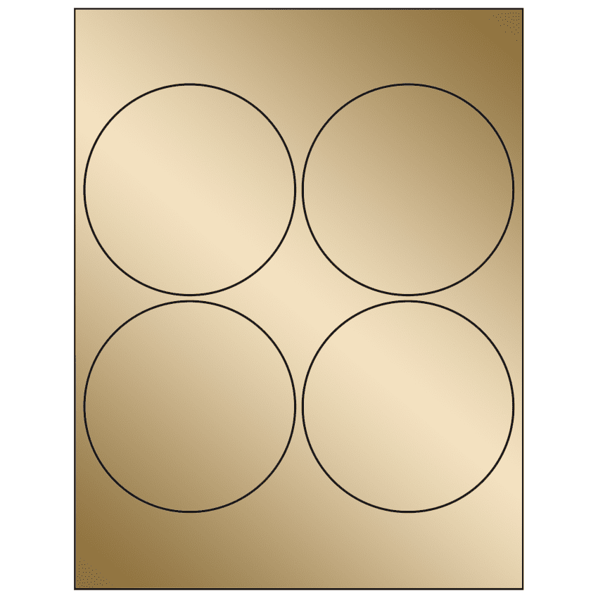 4" Gold Foil Circular Sheet Labels