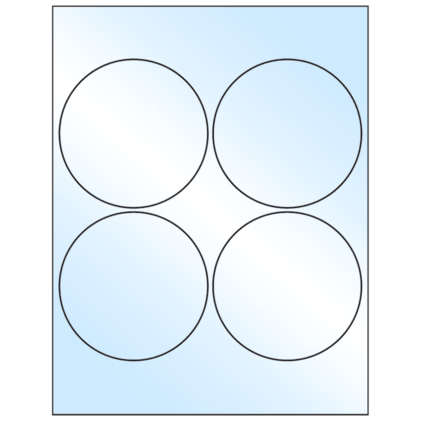 4" White Premium High Gloss Circular Sheet Labels