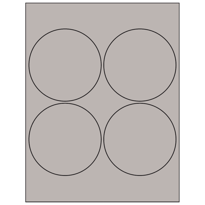 4" Gray Circular Sheet Labels