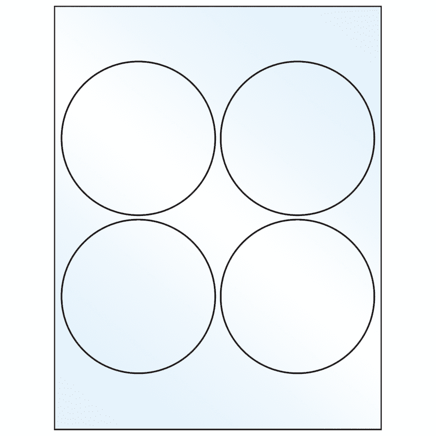 4" White Mid Gloss Circular Sheet Labels