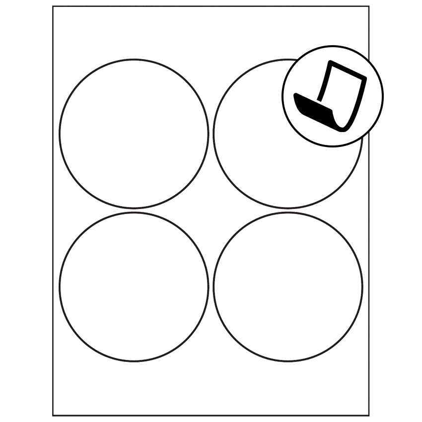 4" Blockout Circular Sheet Labels