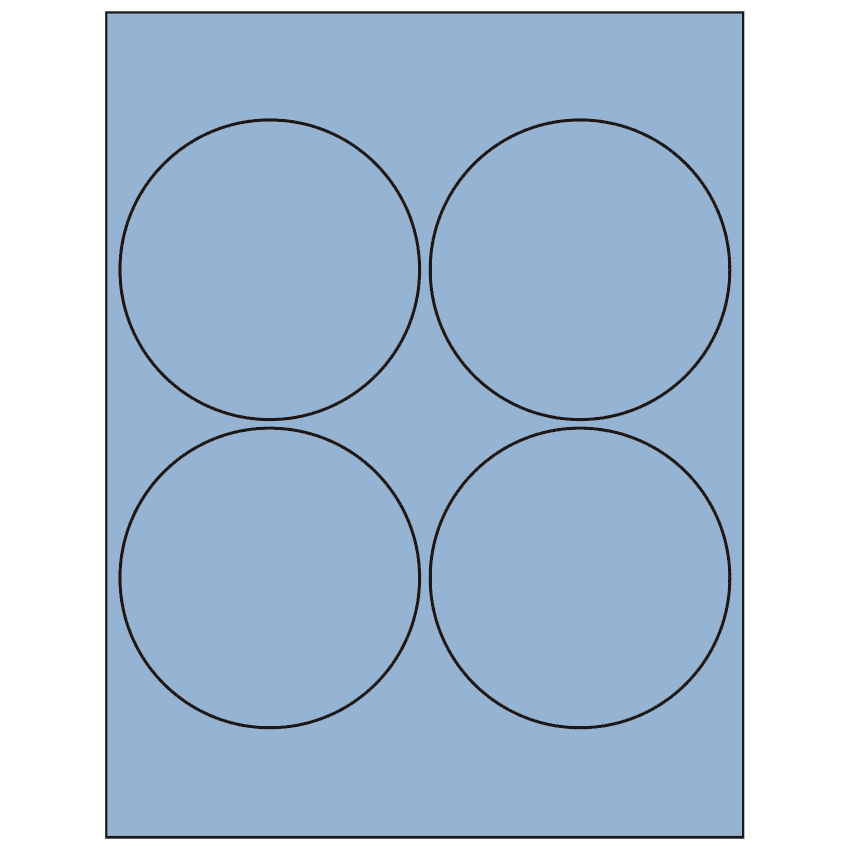 4" Pastel Blue Circular Sheet Labels