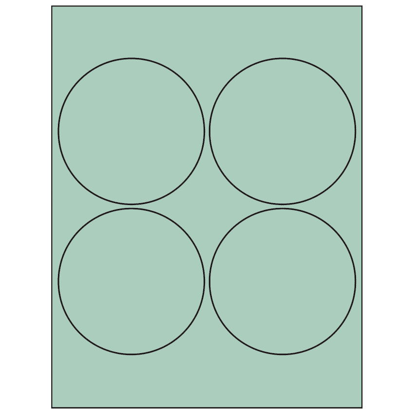 4" Pastel Green Circular Sheet Labels