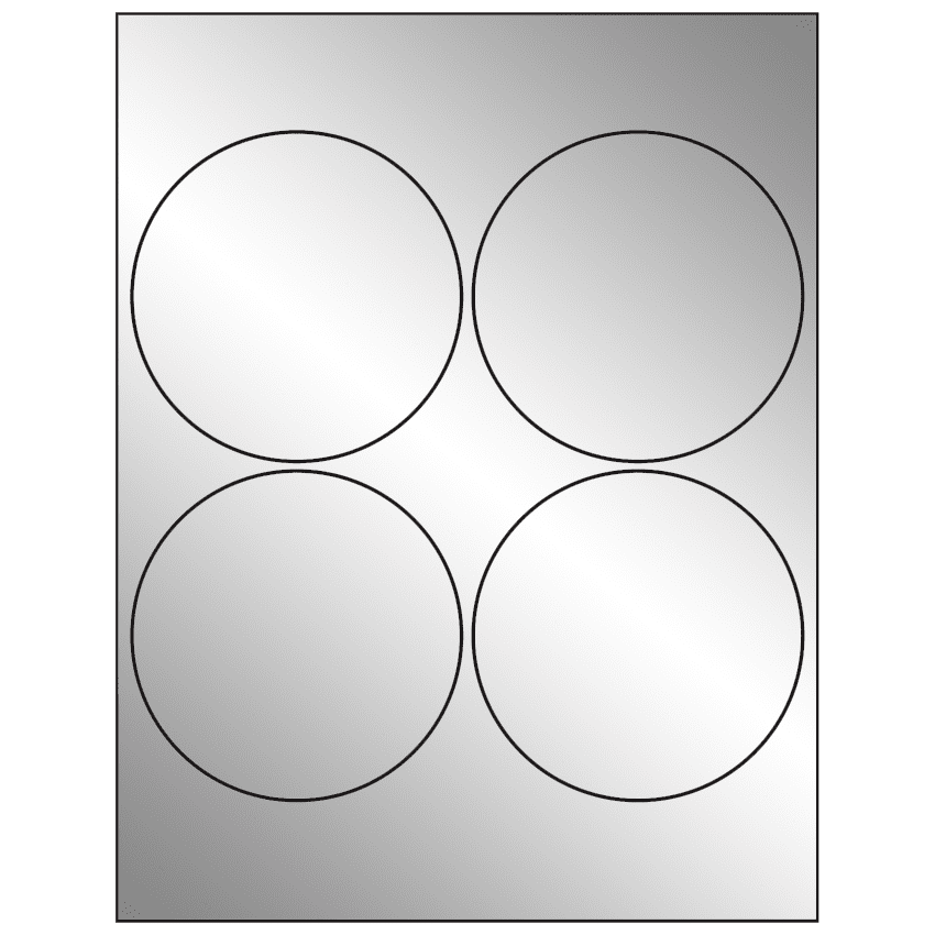 4" Silver Foil Circular Sheet Labels