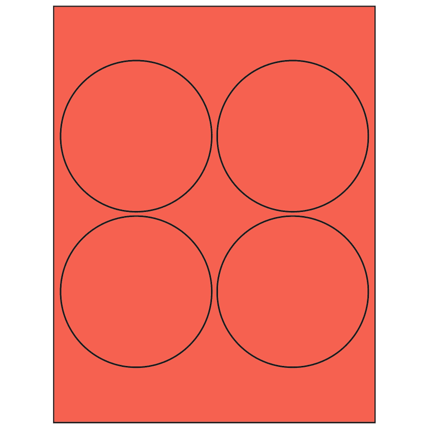 4" Red Circular Sheet Labels
