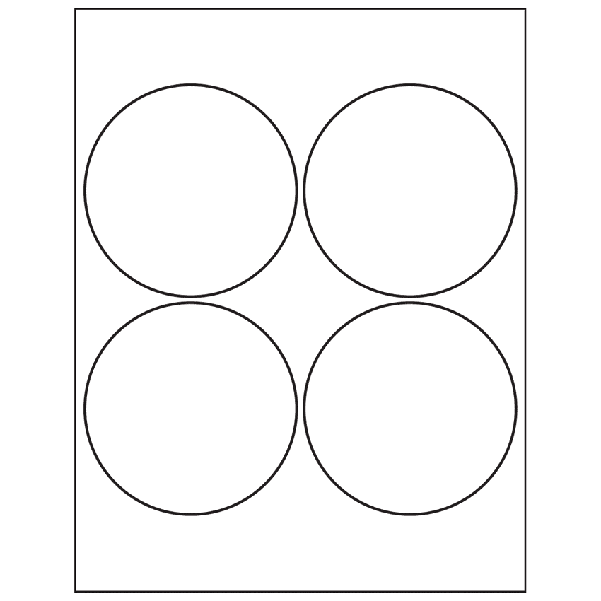 4" White Circular Sheet Labels
