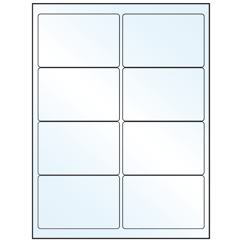 4" x 2.5" Crystal Clear Rectangular Sheet Labels