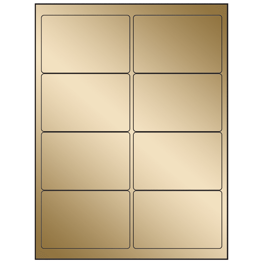 4" x 2.5" Gold Foil Rectangular Sheet Labels