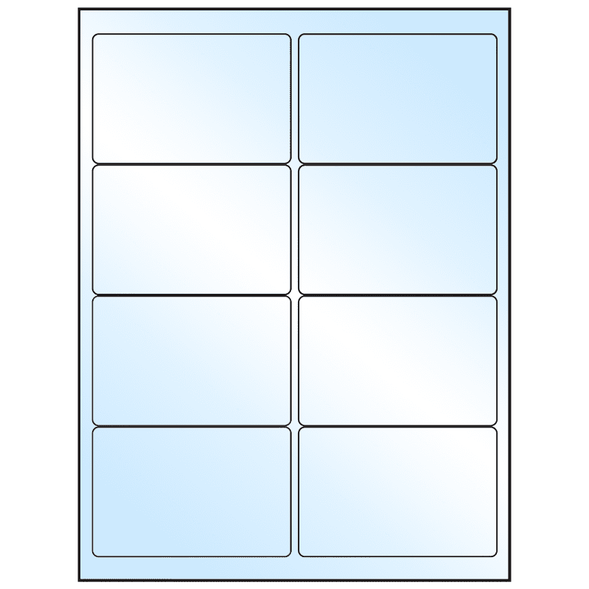 4" x 2.5" White Premium High Gloss Rectangular Sheet Labels