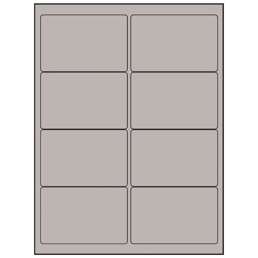 4" x 2.5" Gray Rectangular Sheet Labels