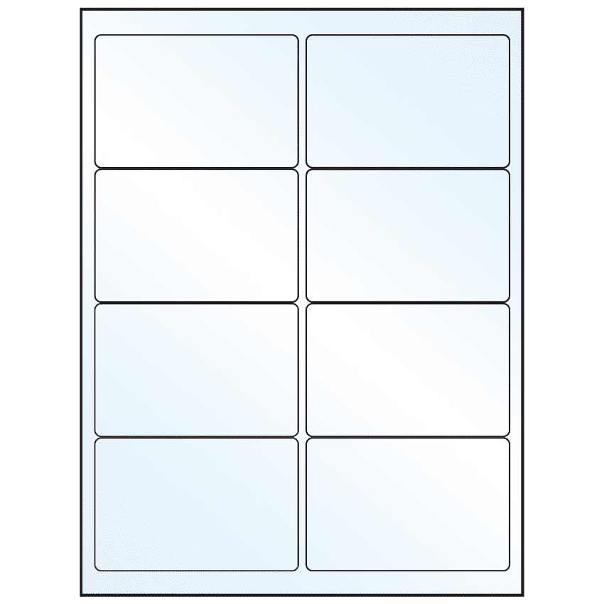 4" x 2.5" White Mid Gloss Rectangular Sheet Labels