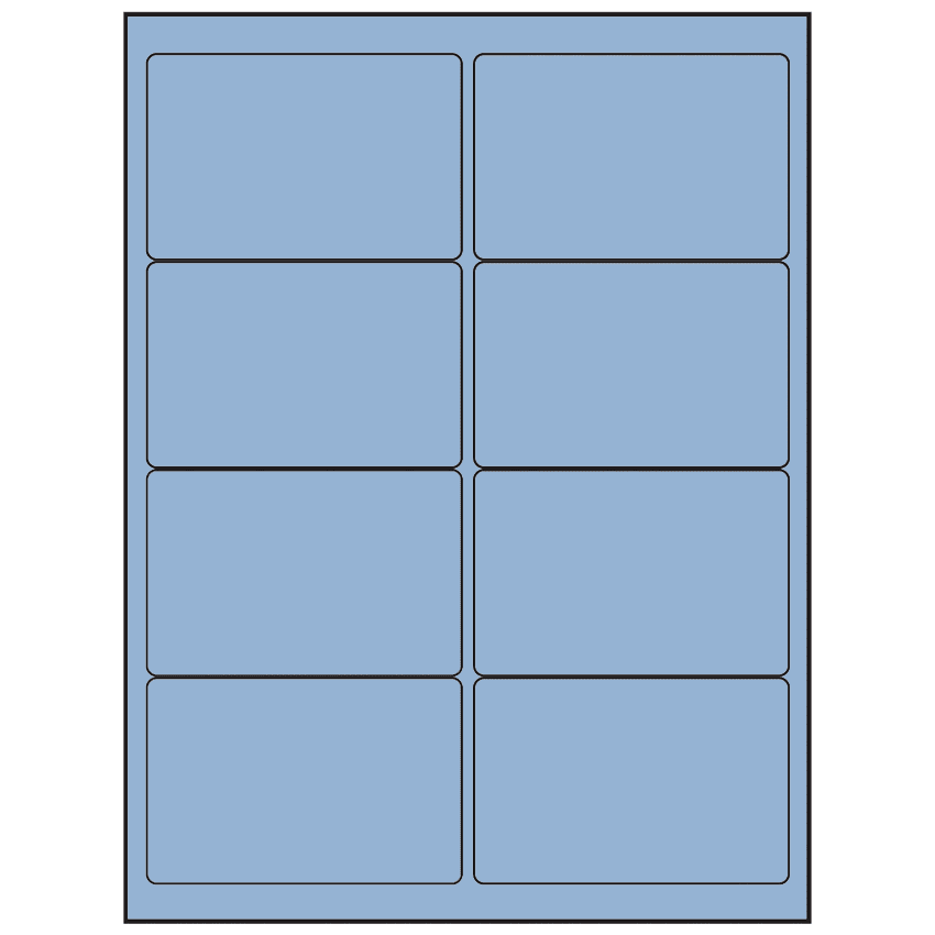 4" x 2.5" Pastel Blue Rectangular Sheet Labels
