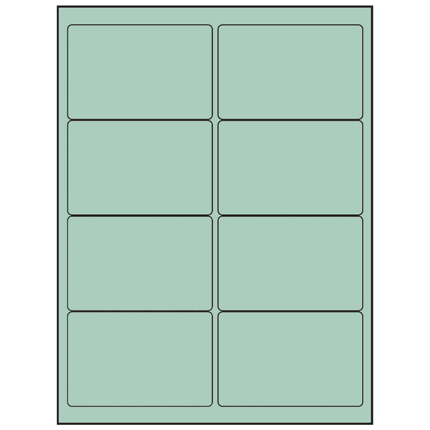 4" x 2.5" Pastel Green Rectangular Sheet Labels