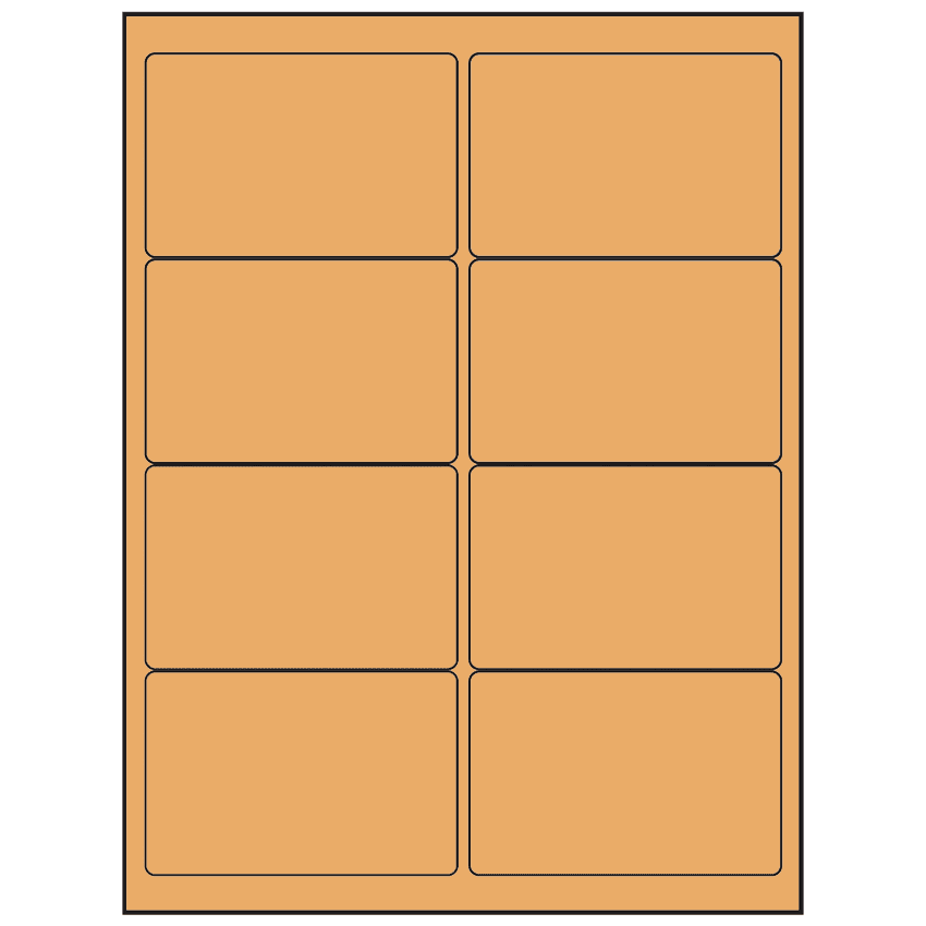 4" x 2.5" Pastel Orange Rectangular Sheet Labels