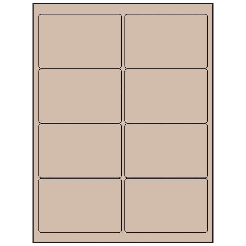 4" x 2.5" Pastel Tan Rectangular Sheet Labels
