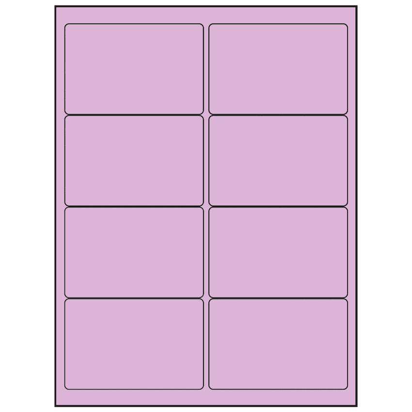 4" x 2.5" Pastel Purple Rectangular Sheet Labels