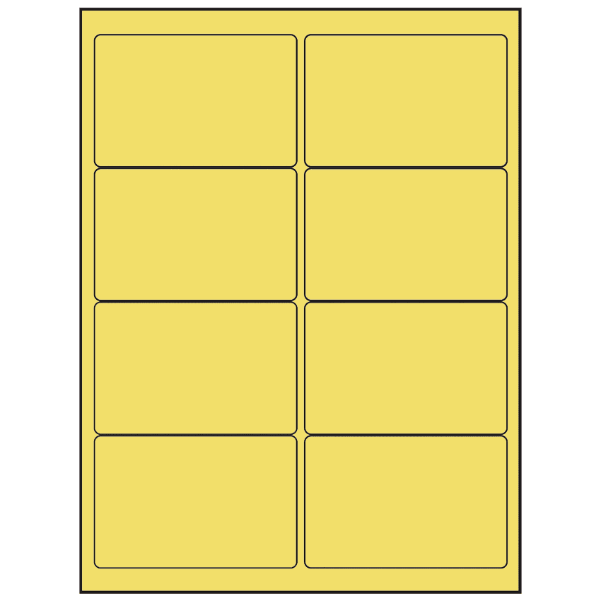 4" x 2.5" Pastel Yellow Rectangular Sheet Labels