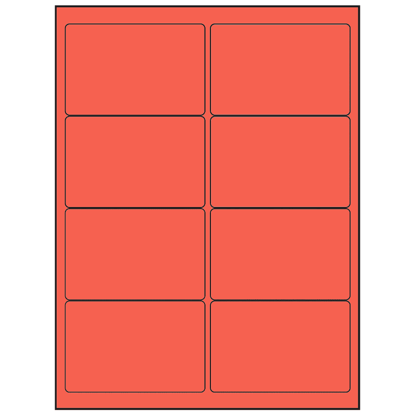 4" x 2.5" Red Rectangular Sheet Labels