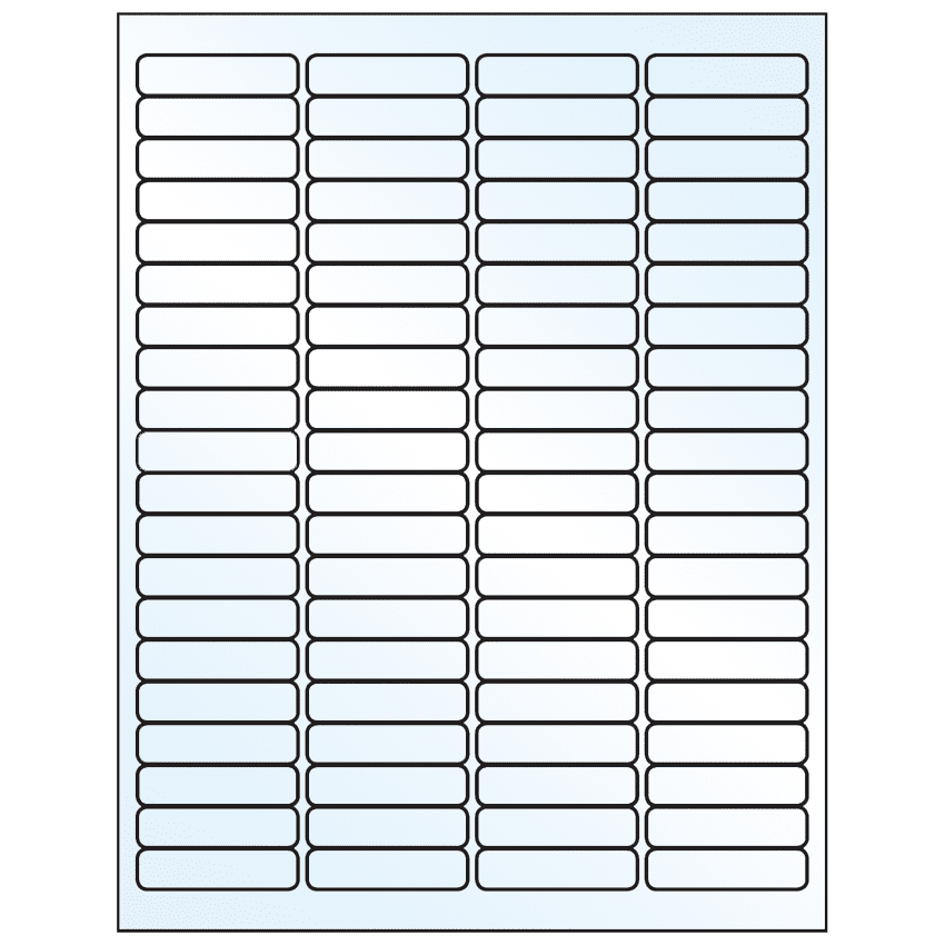 1.9375" x 0.5" Crystal Clear Rectangular Sheet Labels