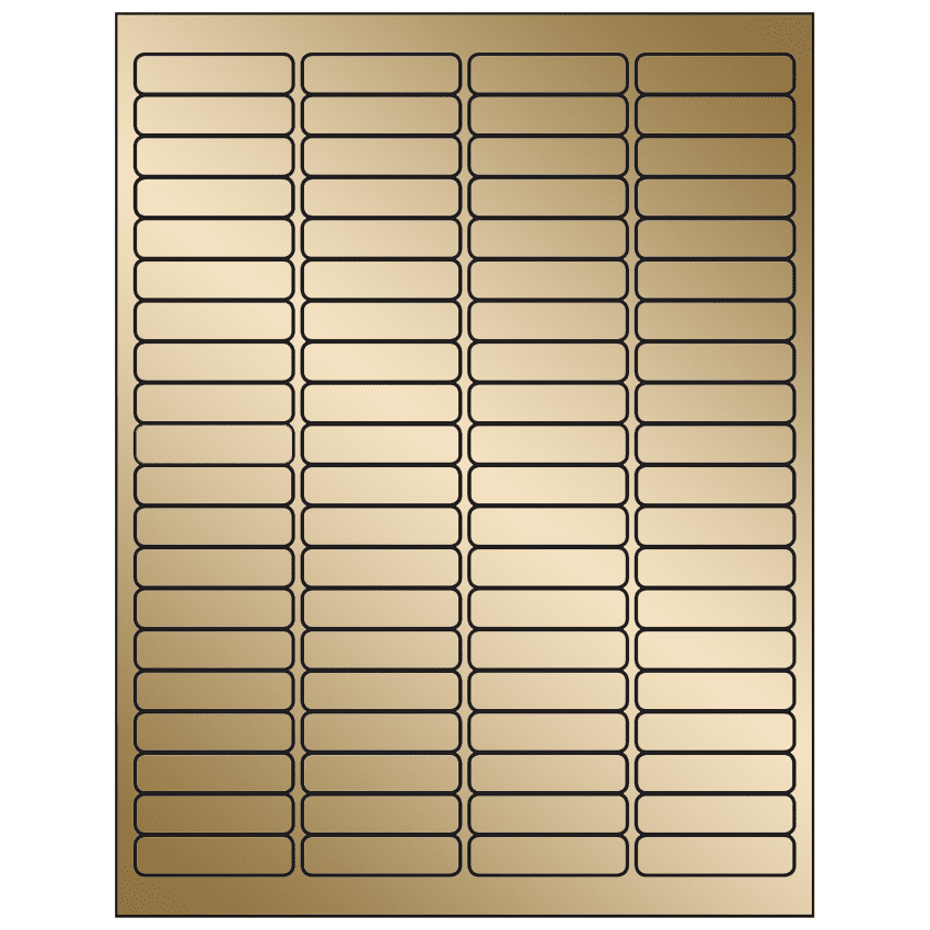 1.9375" x 0.5" Gold Foil Rectangular Sheet Labels