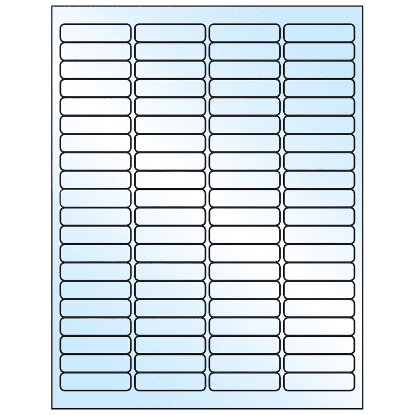 1.9375" x 0.5" White Premium High Gloss Rectangular Sheet Labels