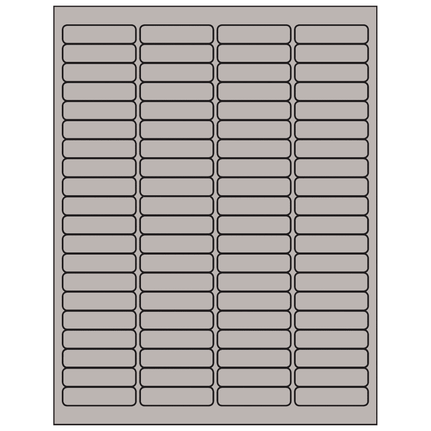 1.9375" x 0.5" Gray Rectangular Sheet Labels