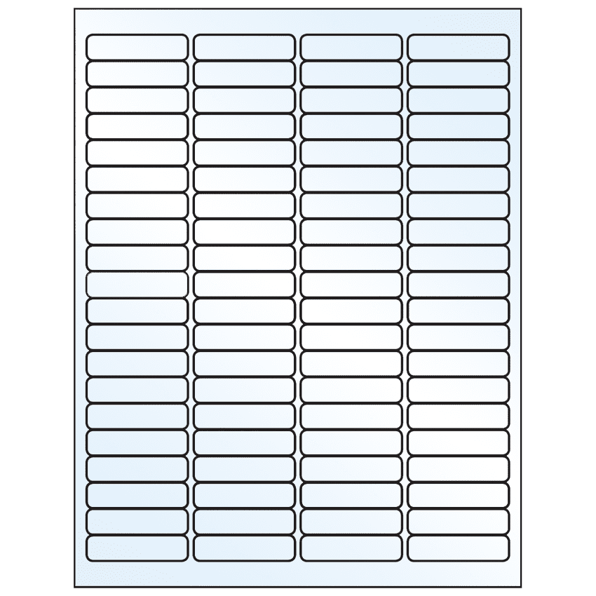 1.9375" x 0.5" White Mid Gloss Rectangular Sheet Labels