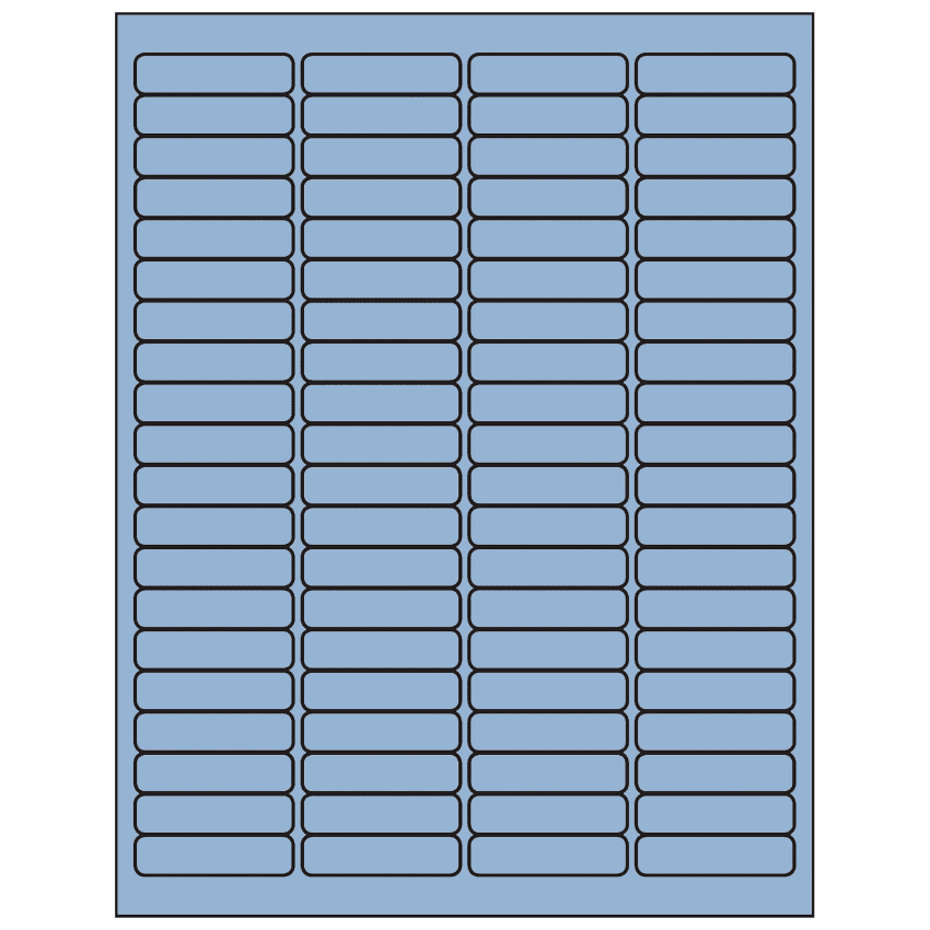 1.9375" x 0.5" Pastel Blue Rectangular Sheet Labels