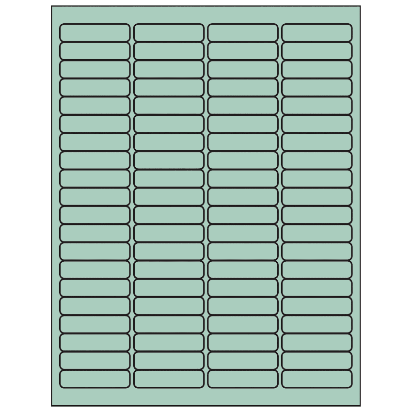 1.9375" x 0.5" Pastel Green Rectangular Sheet Labels