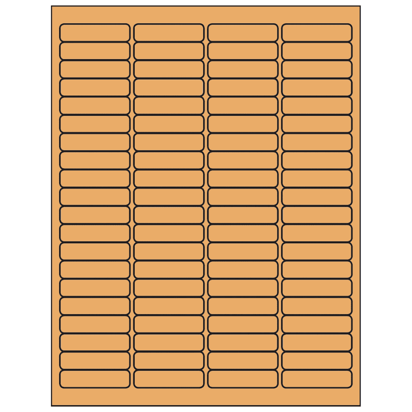 1.9375" x 0.5" Pastel Orange Rectangular Sheet Labels