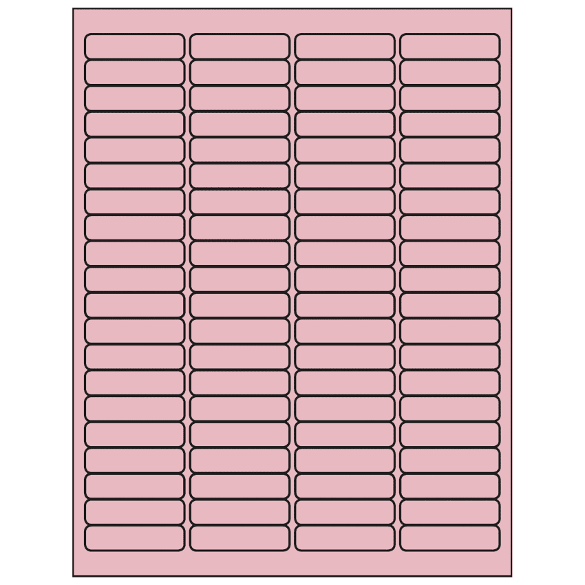 1.9375" x 0.5" Pastel Pink Rectangular Sheet Labels