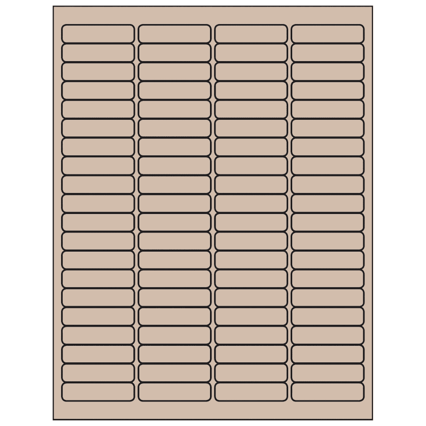 1.9375" x 0.5" Pastel Tan Rectangular Sheet Labels