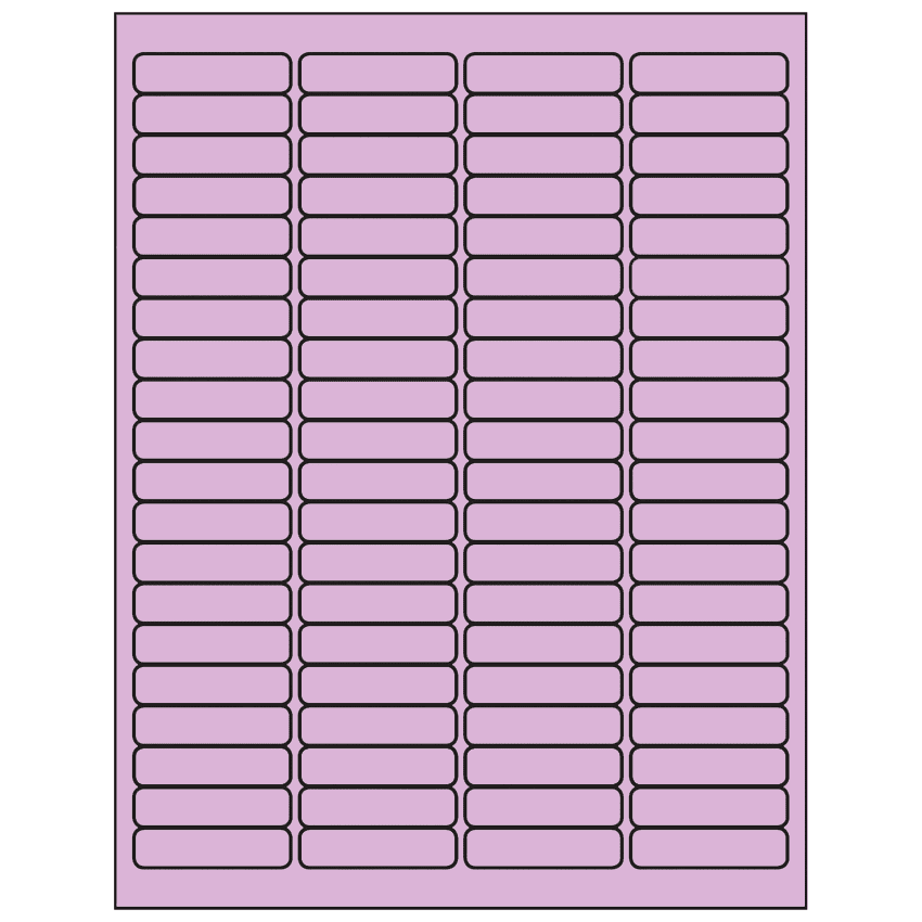 1.9375" x 0.5" Pastel Purple Rectangular Sheet Labels