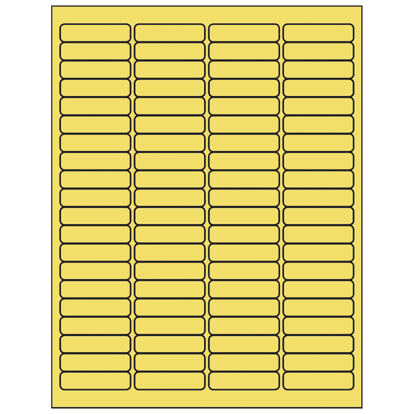 1.9375" x 0.5" Pastel Yellow Rectangular Sheet Labels