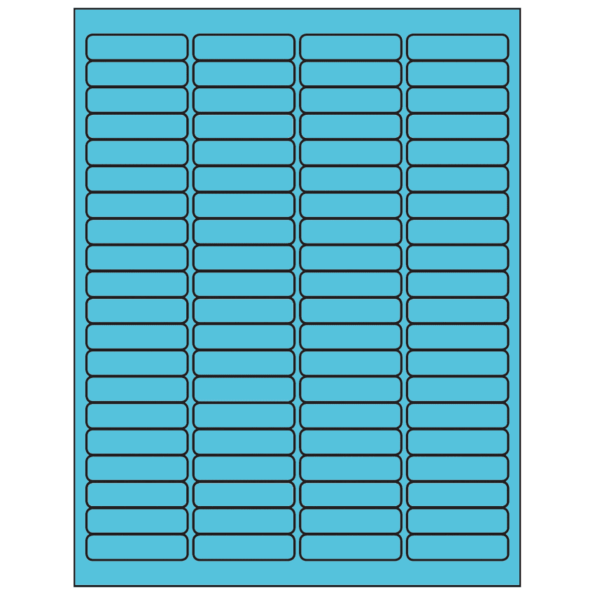 1.9375" x 0.5" Turquoise Rectangular Sheet Labels