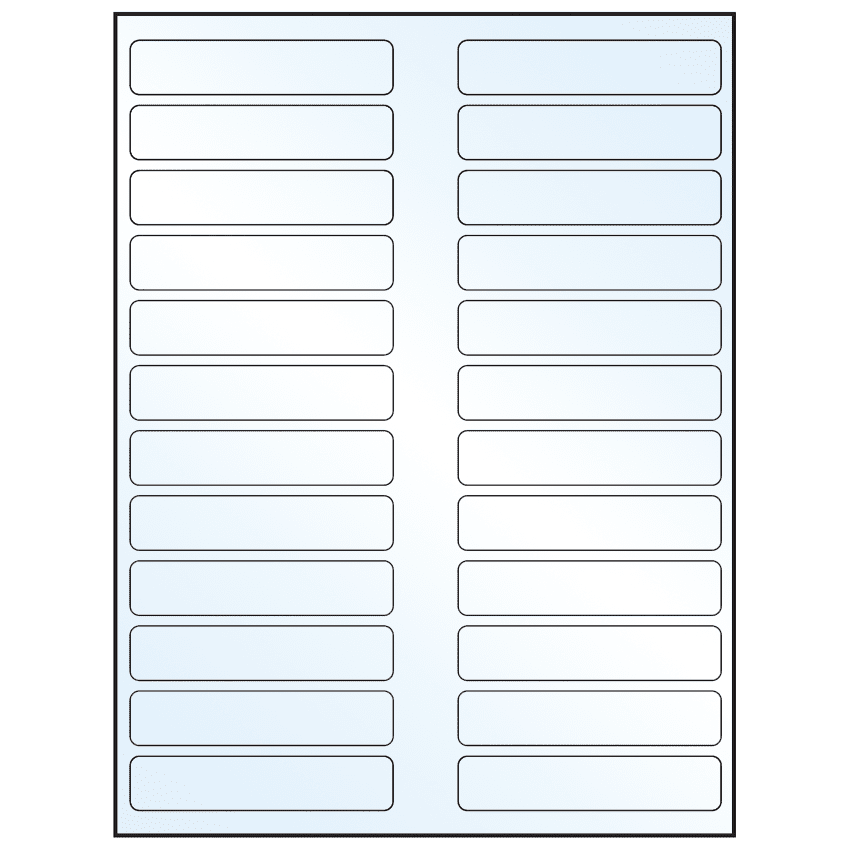 3.5" x 0.75" Crystal Clear Rectangular Sheet Labels