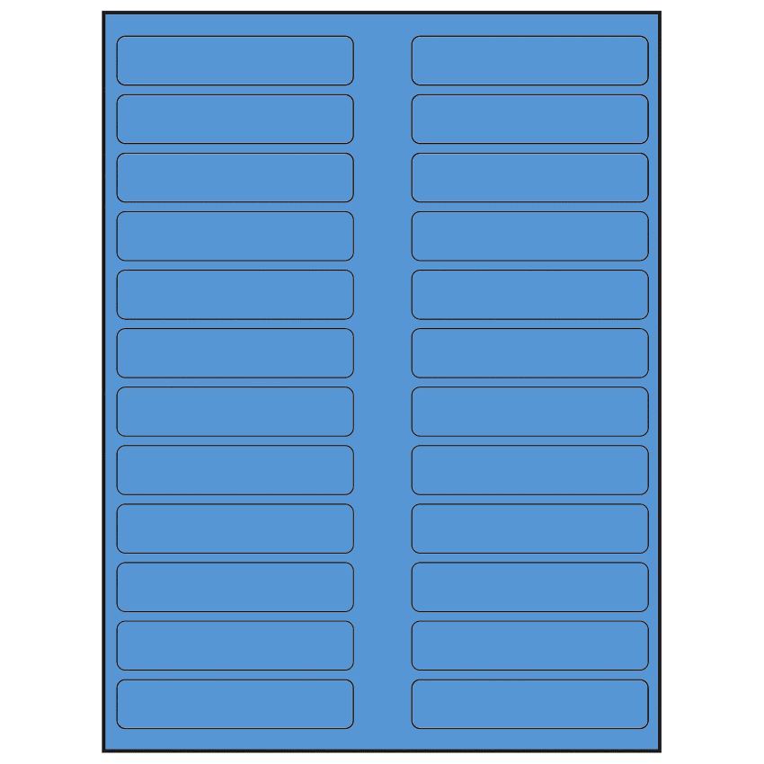 3.5" x 0.75" Fluorescent Blue Rectangular Sheet Labels
