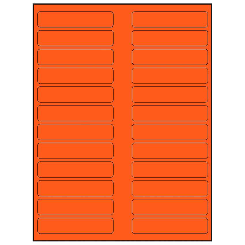 3.5" x 0.75" Fluorescent Red Rectangular Sheet Labels