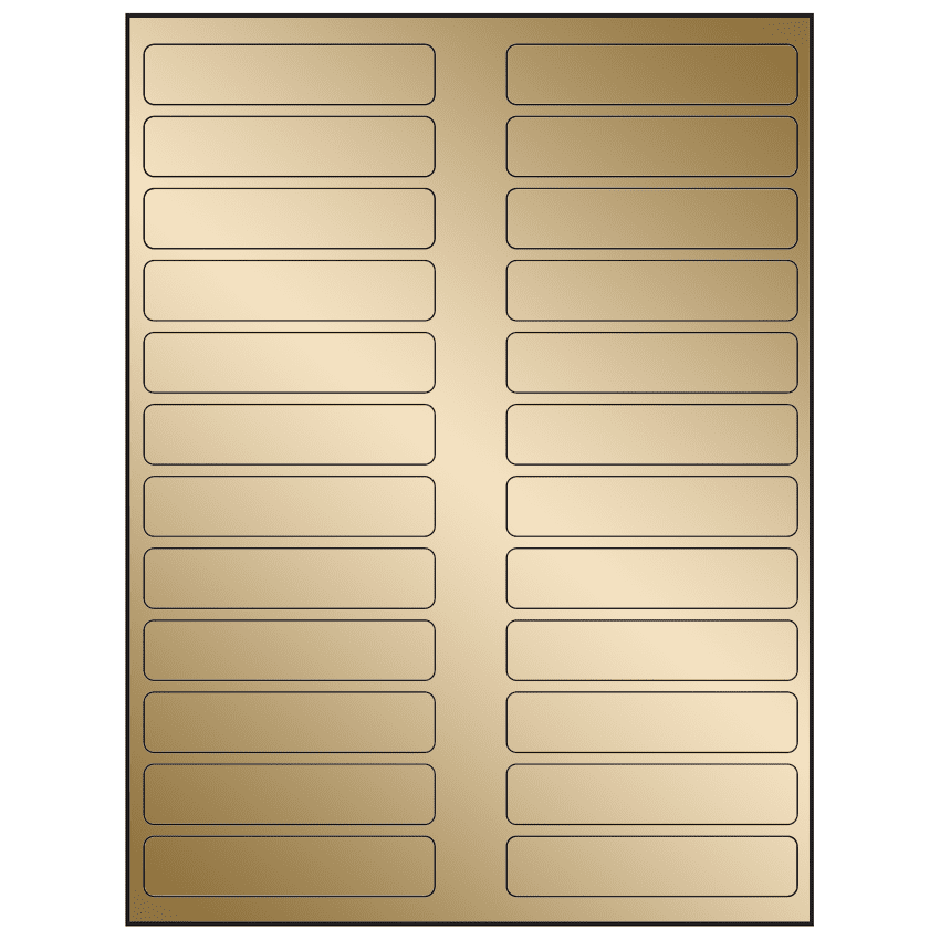 3.5" x 0.75" Gold Foil Rectangular Sheet Labels