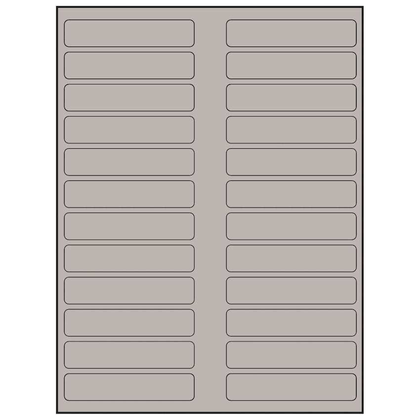 3.5" x 0.75" Gray Rectangular Sheet Labels