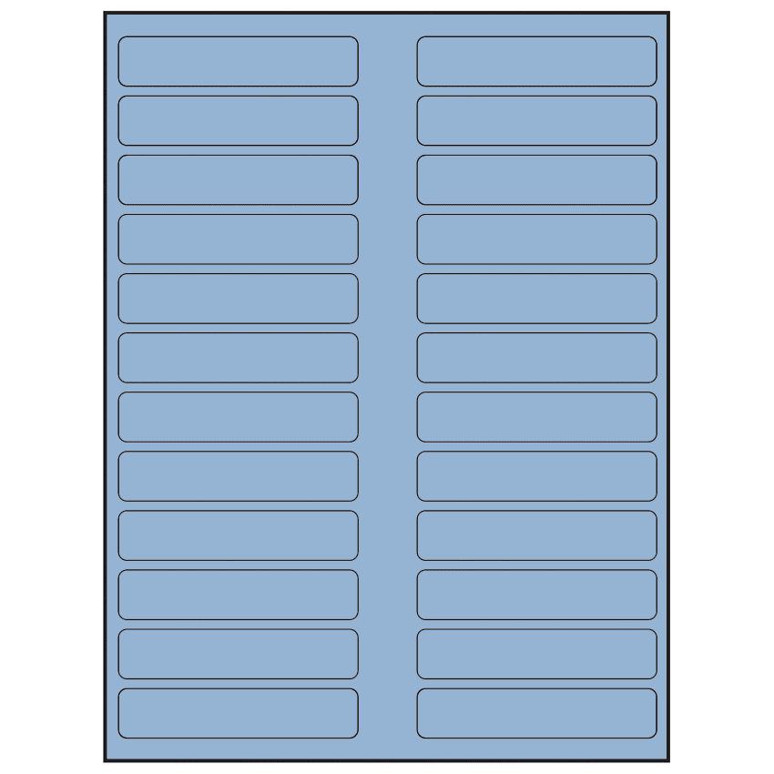3.5" x 0.75" Pastel Blue Rectangular Sheet Labels