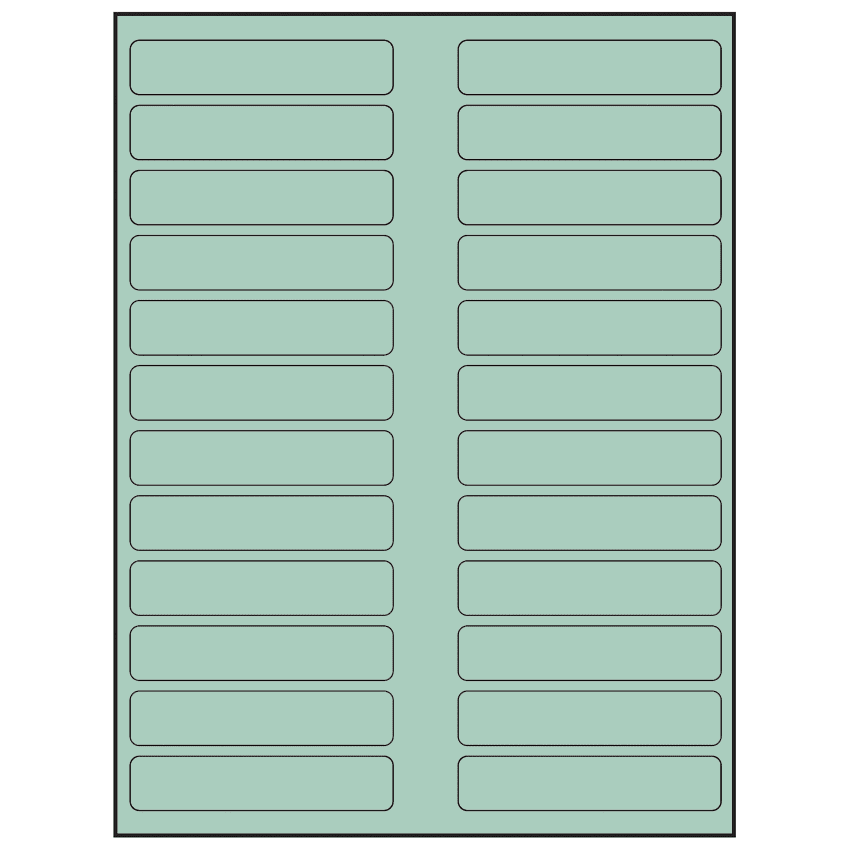 3.5" x 0.75" Pastel Green Rectangular Sheet Labels