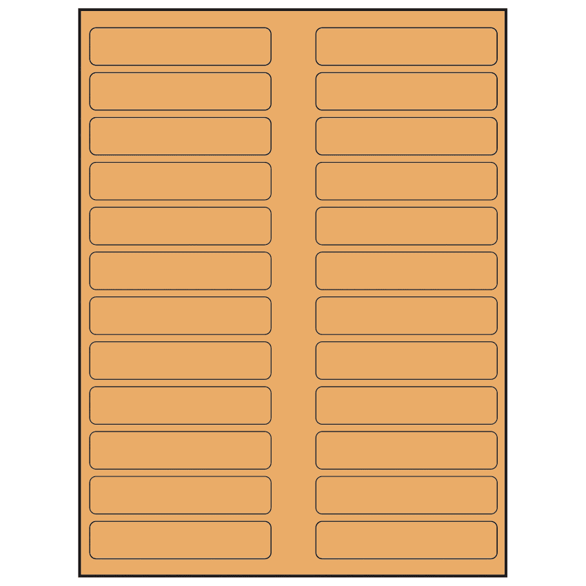 3.5" x 0.75" Pastel Orange Rectangular Sheet Labels
