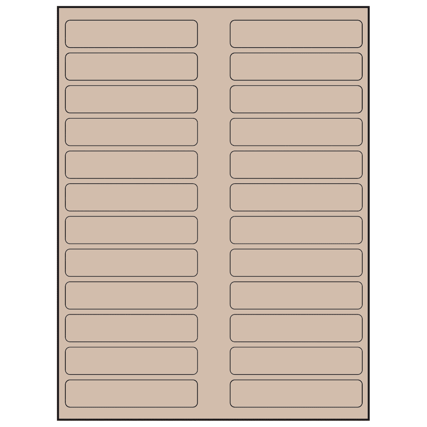 3.5" x 0.75" Pastel Tan Rectangular Sheet Labels